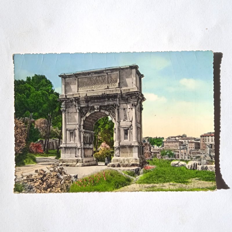 

Antik Kartu Pos Eropa Italia Roma Arch of Titus Original Utuh Tua