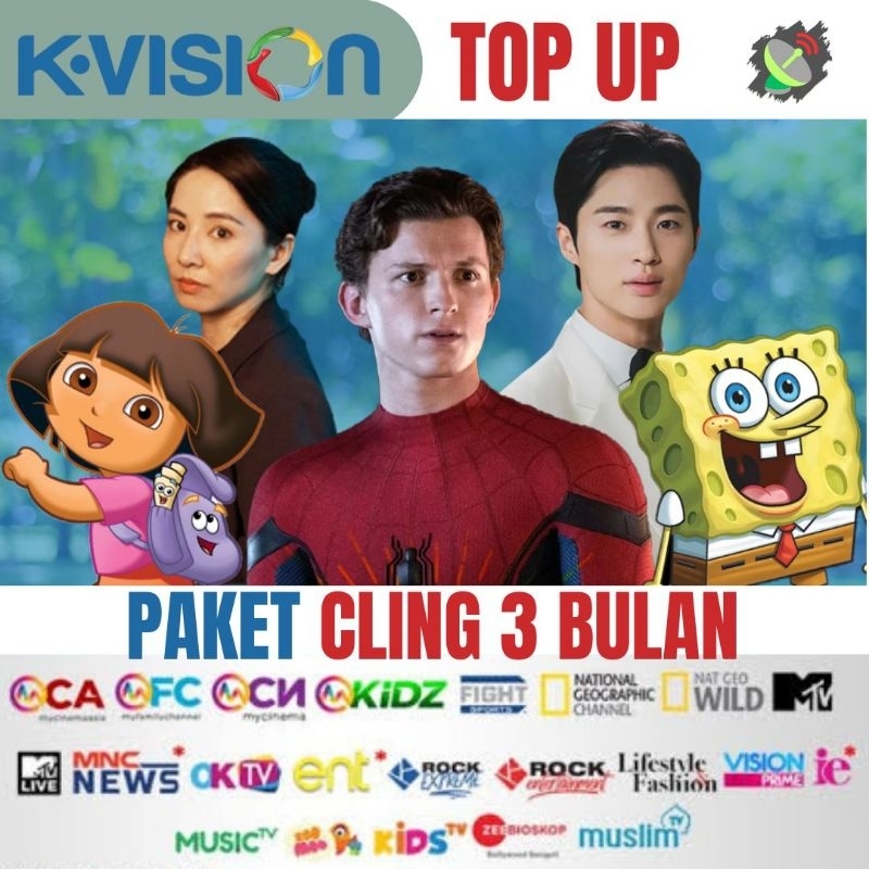 Top Up K-Vision Paket Cling 3 Bulan/90 Hari Langsung Aktif