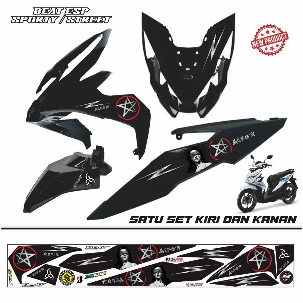 STRIPING VARIASI MOTOR HONDA BEAT ESP / STIKER  BEAT SPORTY STREET