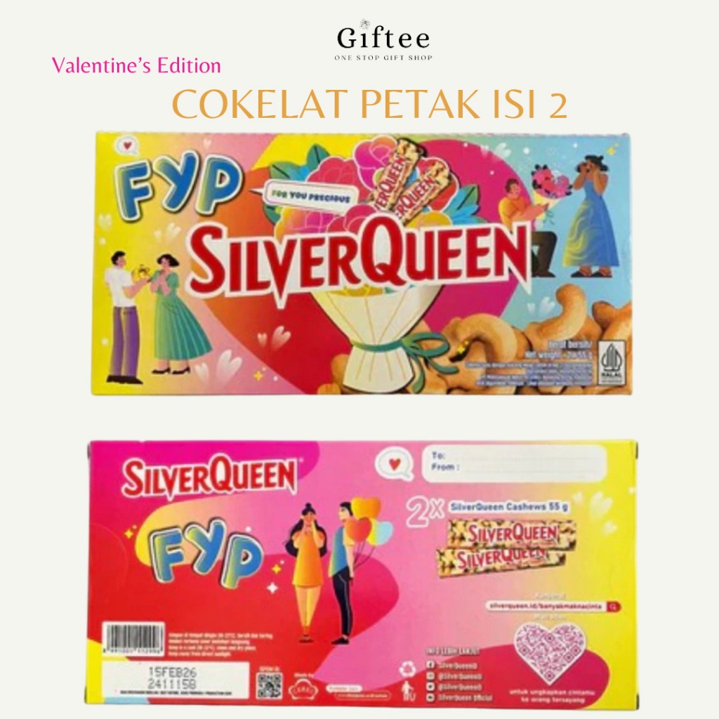 

COKLAT SILVERQUEEN SPECIAL PACK VALENTINE PETAK 2X25GR FYP FOR YOU PRECIOUS COKELAT SILVERQUEEN BERUANG VALENTINE CHUNGKY BAR 3X26GR EDISI HARI KASIH SAYANG CHOCOLATE ALMOND CASHEW SILVER QUEEN 26 GR & 55 GR HADIAH PACAR ANNIVERSARY KADO VALENTINE COKELAT