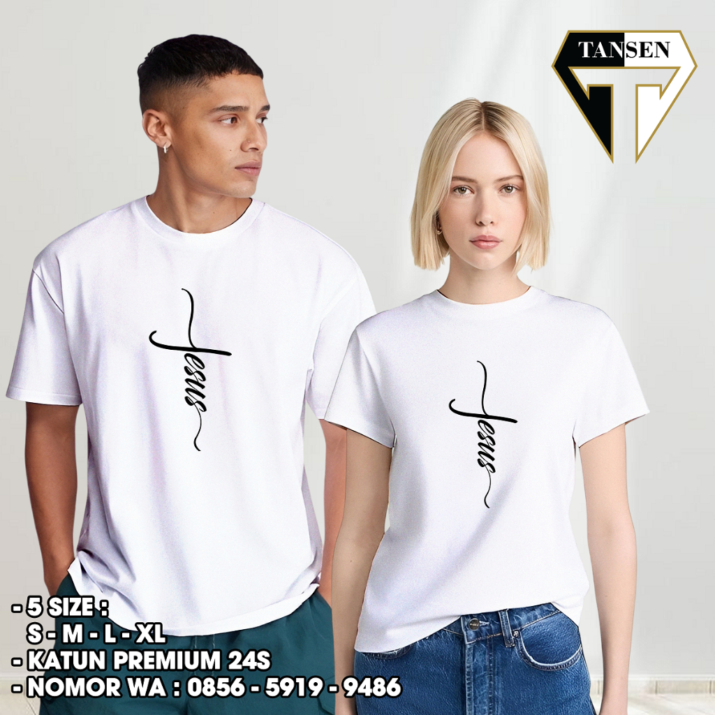 KAOS ROHANI || COTTON COMBAT 24S || JESUS CALIGRAPHY