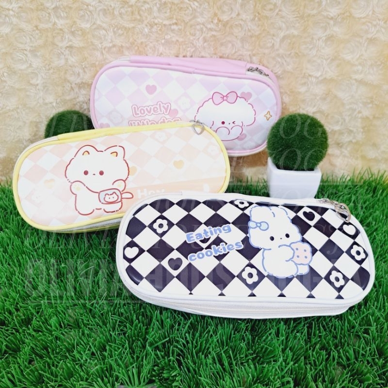 

Tempat Pensil Animal Semi - Leather Tempat Pensil Kucing Kotak Kotak Mix Pencil Case Kucing