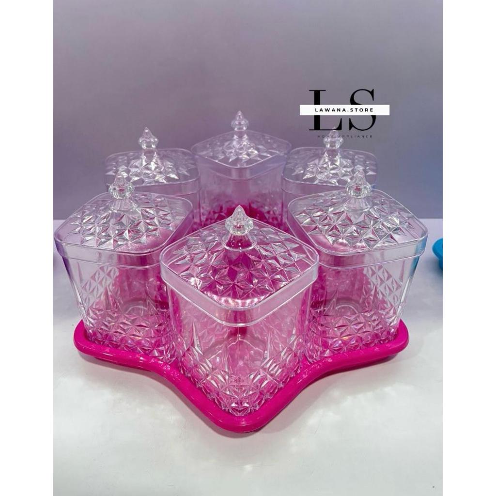 Toples Kue Calista Toples Belimbing Calista 1 Set 6 Pcs Toples 1000 ML + Nampan