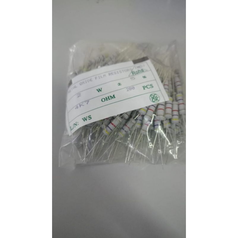 Resistor 4k7 2watt Original Bagus Resistor 4k7 2 watt Per 10pcs