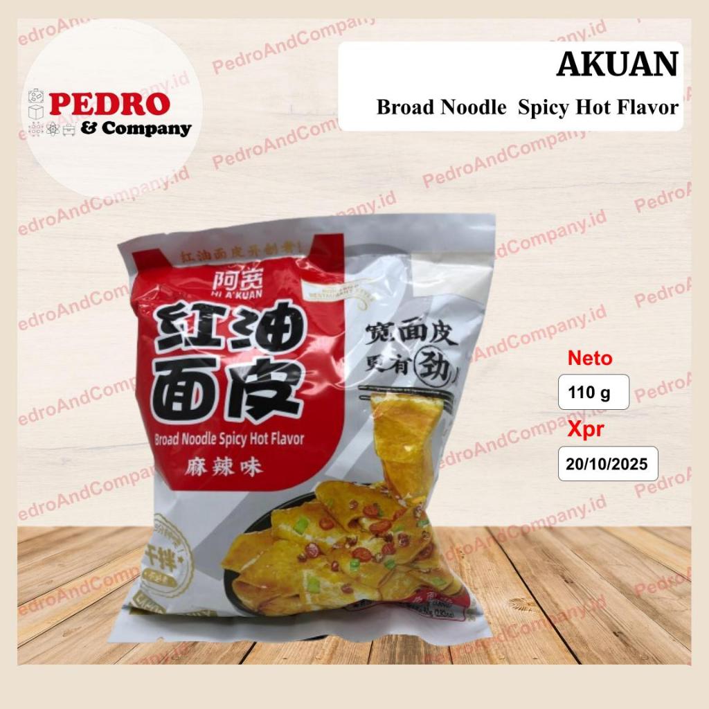 

Akuan broad noodle SPICY HOT FLAVOR 110 gram - sichuan wide lebar
