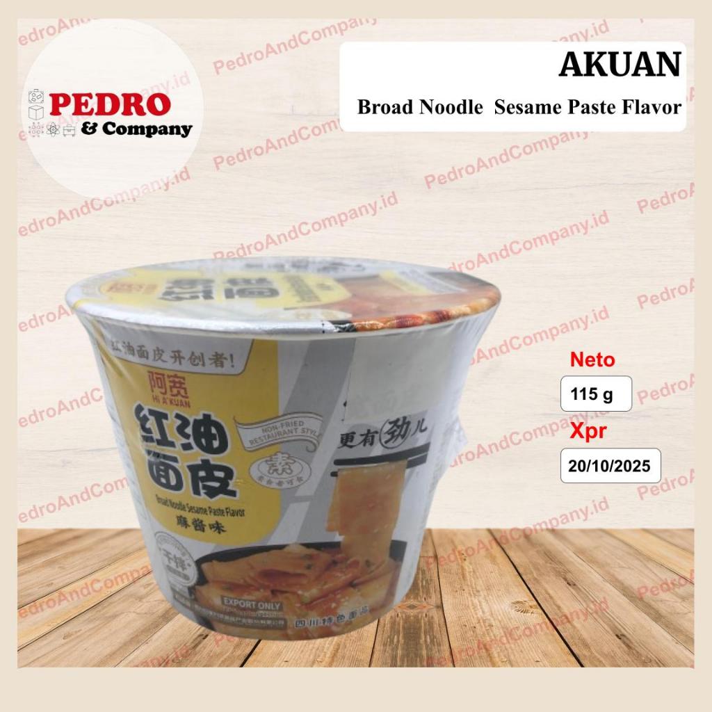 

Akuan broad noodle SESAME PASTE CUP 115 gram - sichuan wide mie lebar
