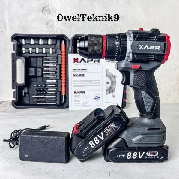 OwelTeknik9 - APR AP34+ BOR CORDLESS BRUSHLESS 13MM 3 MODE 2 BATRAI KOPER