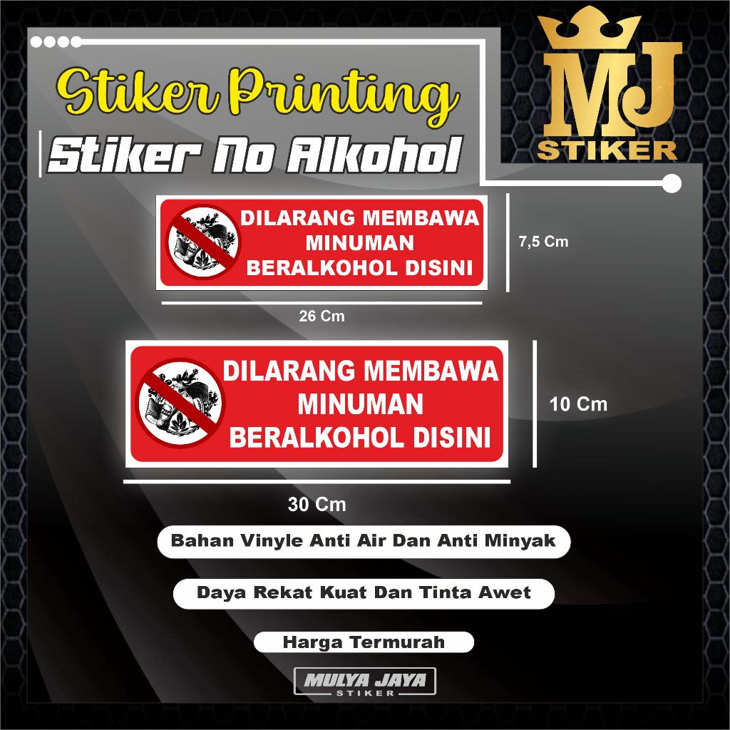 PROMO Mulya Jaya Stiker Dilarang Membawa Minuman Beralkohol / Stiker Dilarang Membawa Minuman Alkoho