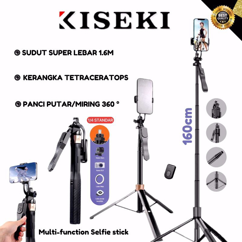 （KISEKI）T19 160cm Tongsis Bluetooth Selfie Stick Tripod With Remote/Fill light Tongsis Tripod Remote