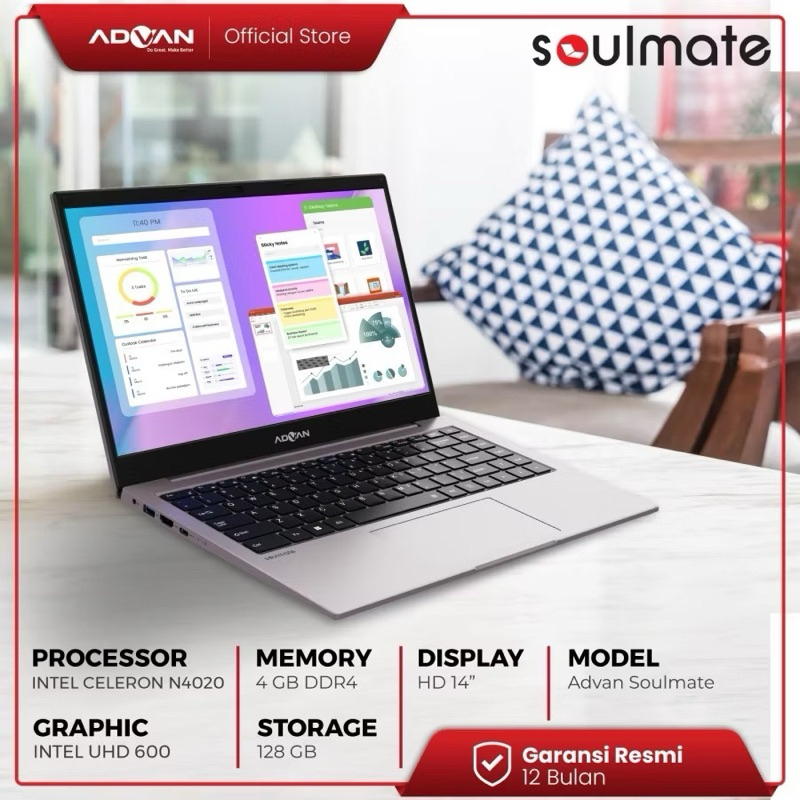 Laptop advan second rasa baru . Jarang dipakai