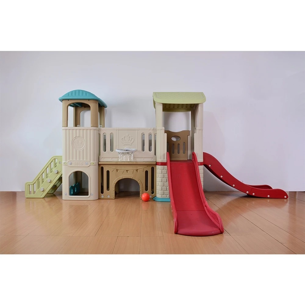 Perosotan Anak Playground Playhouse Rumah Rumahan Combination Double Slide Basket Tunnel Mainan Ball