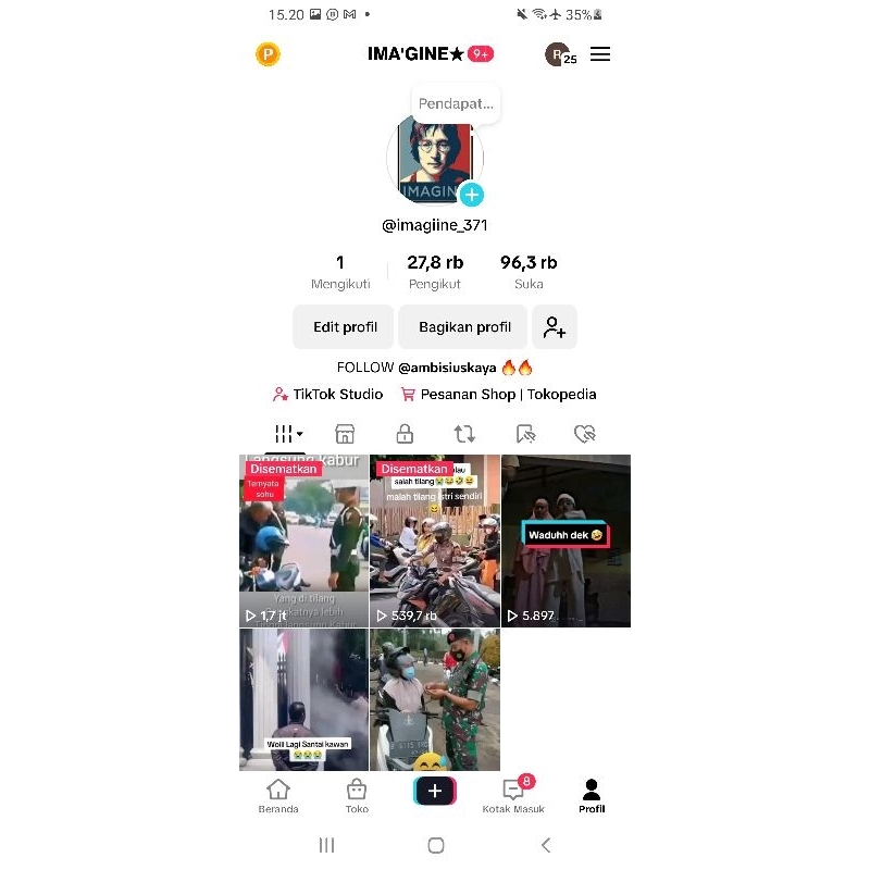JUAL AKUN TIKTOK MURAH AKUN TIKTOK FOLL BESAR AKUN TIKTOK VIRAL AKUN TIKTOK FYP AKUN MURAH