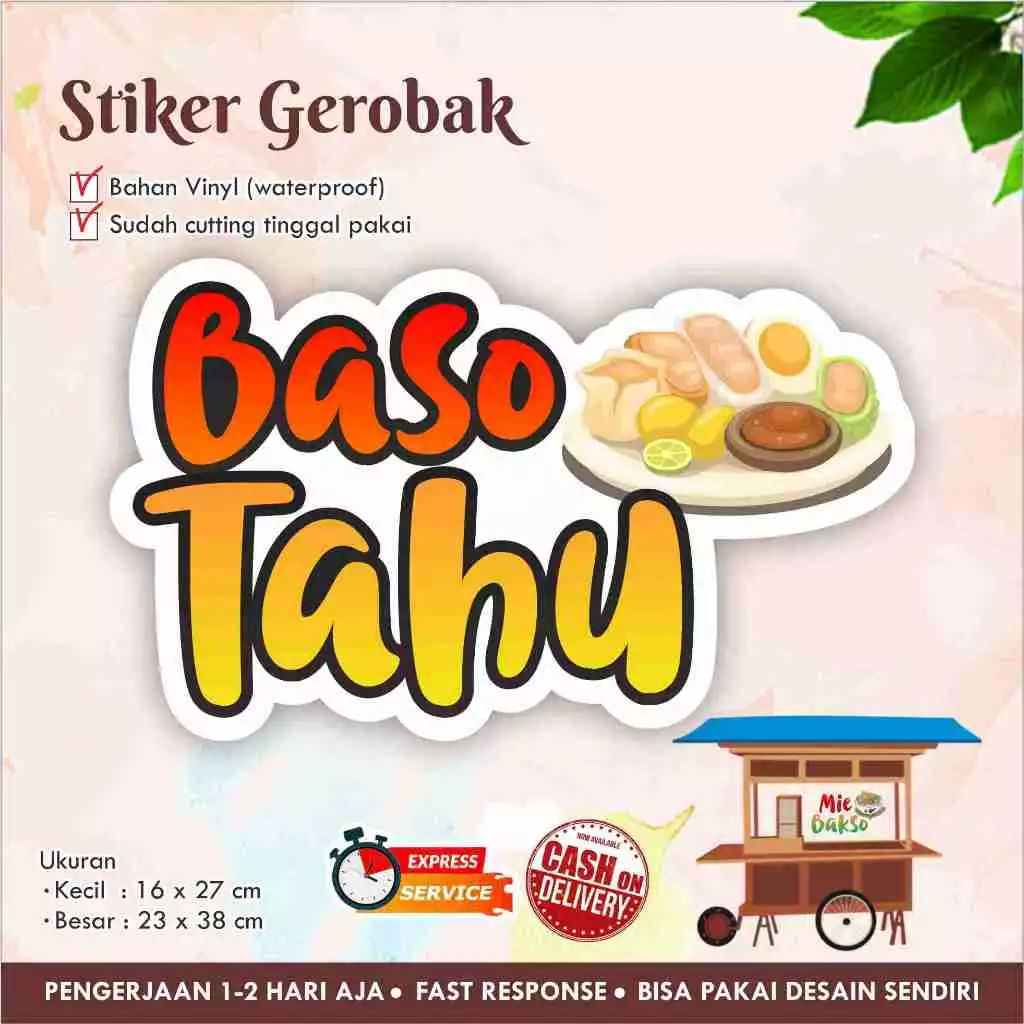 

STIKER KACA GEROBAK VINYL BASO TAHU / LABEL MAKANAN