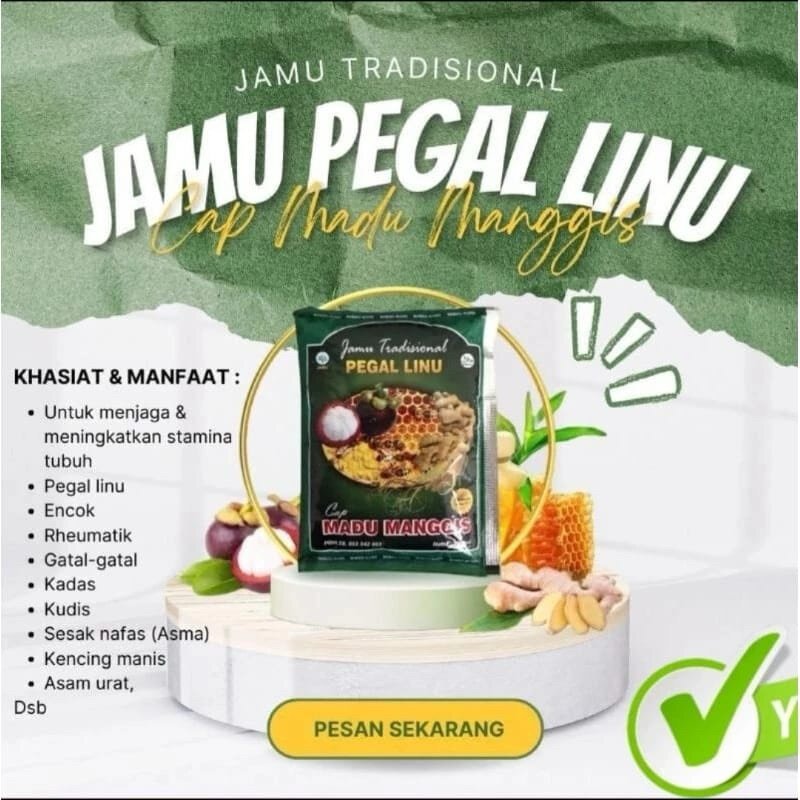 

Jamu pegal linu madu manggis jamu tradisional 12 sachet