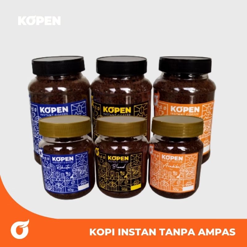 

Kopi Instant Tanpa Ampas Robusta Arabica/Blend 50g KOPEN