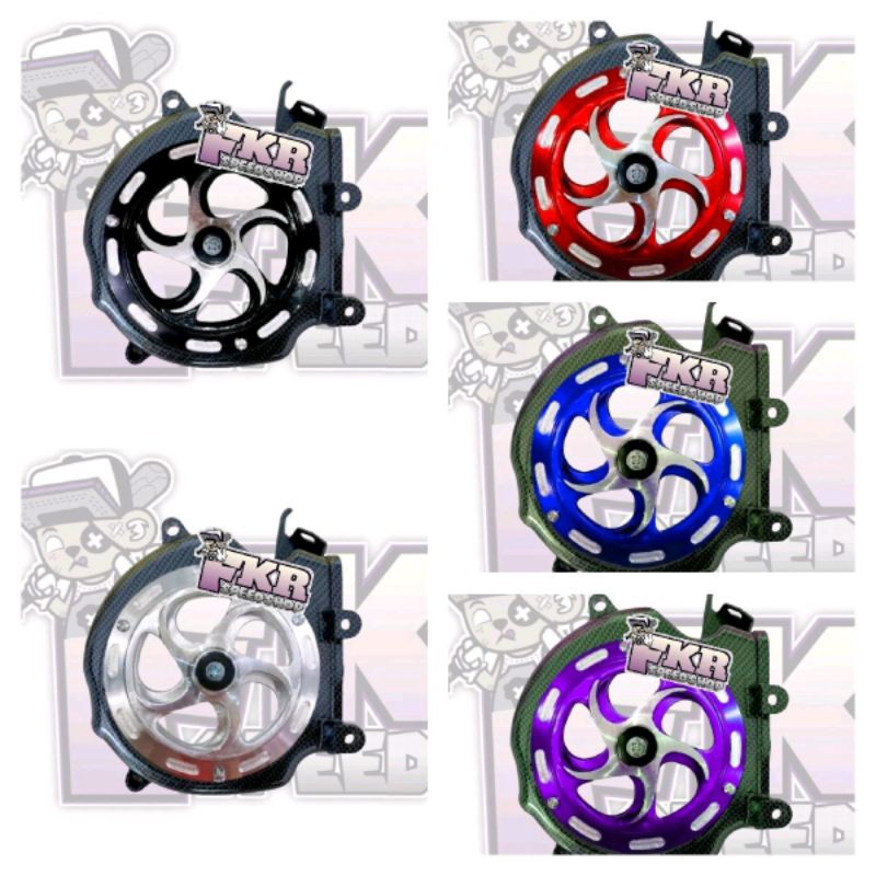 Tutup kipas cover mesin carbon wtp set spiner almunium honda beat prestige 2022 - 2024 / scoopy pres