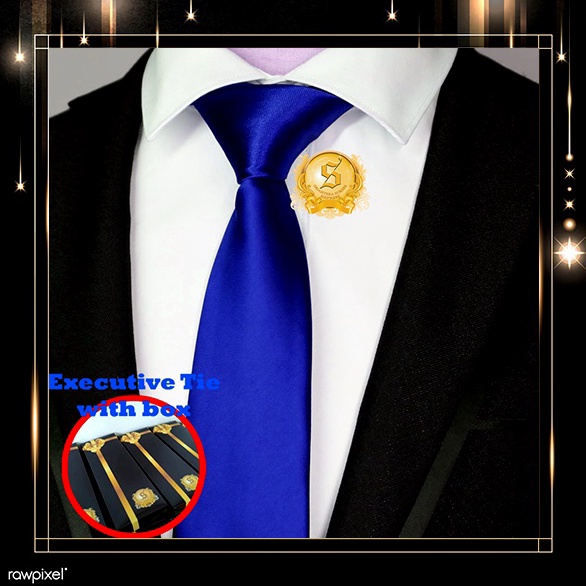 Dasi biru elektrik slim standart dewasa polos kilap sse trade center