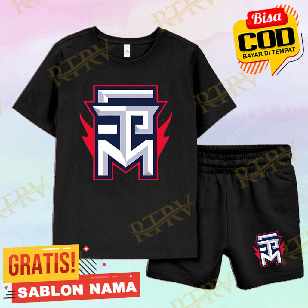 SETELAN BAJU ANAK KAOS ANAK FF FREE FIRE TEAM STM SC LOGO