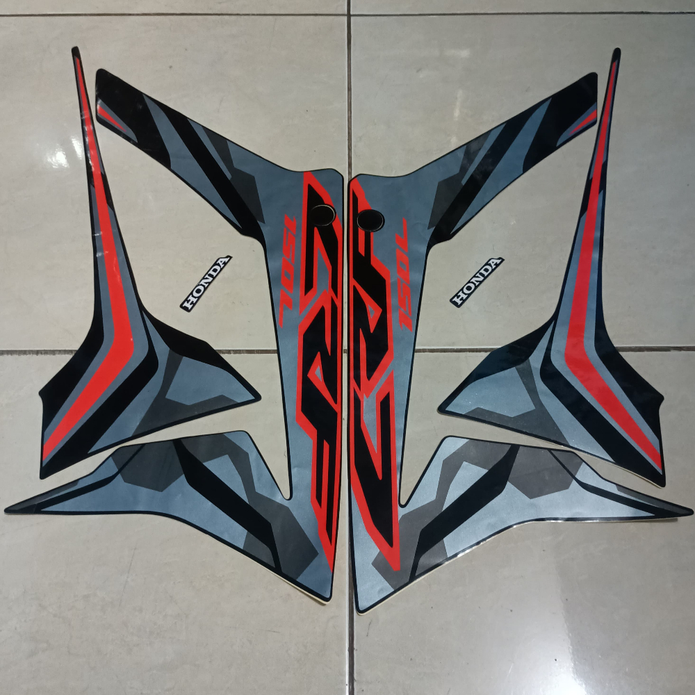 stiker striping honda crf 150 l 2019 hitam lis body standar berkualitas original
