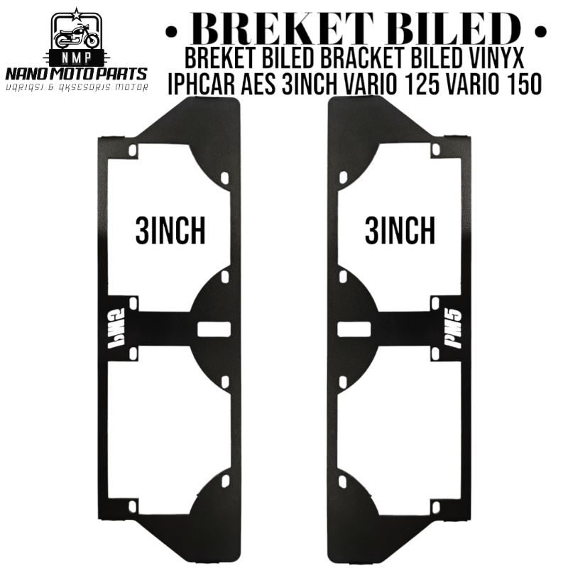 Breket Biled Bracket Lampu Biled VINYX IPHCAR AES 3Inch VARIO 125 Vario 150