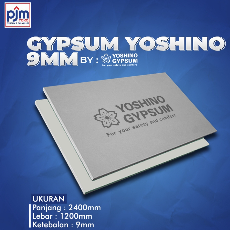 Gypsum Yoshino 9mm / Gipsum Yosino 9 MM / PAPAN Anti Air / Harga Ekonomis