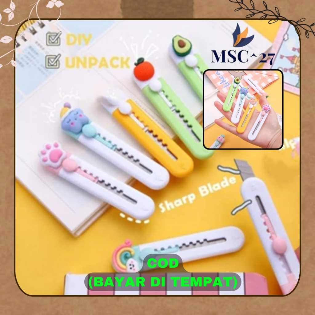 

Mini Cutter Pisau Karakter Lucu Alat Pemotong Kertas Sebaguna