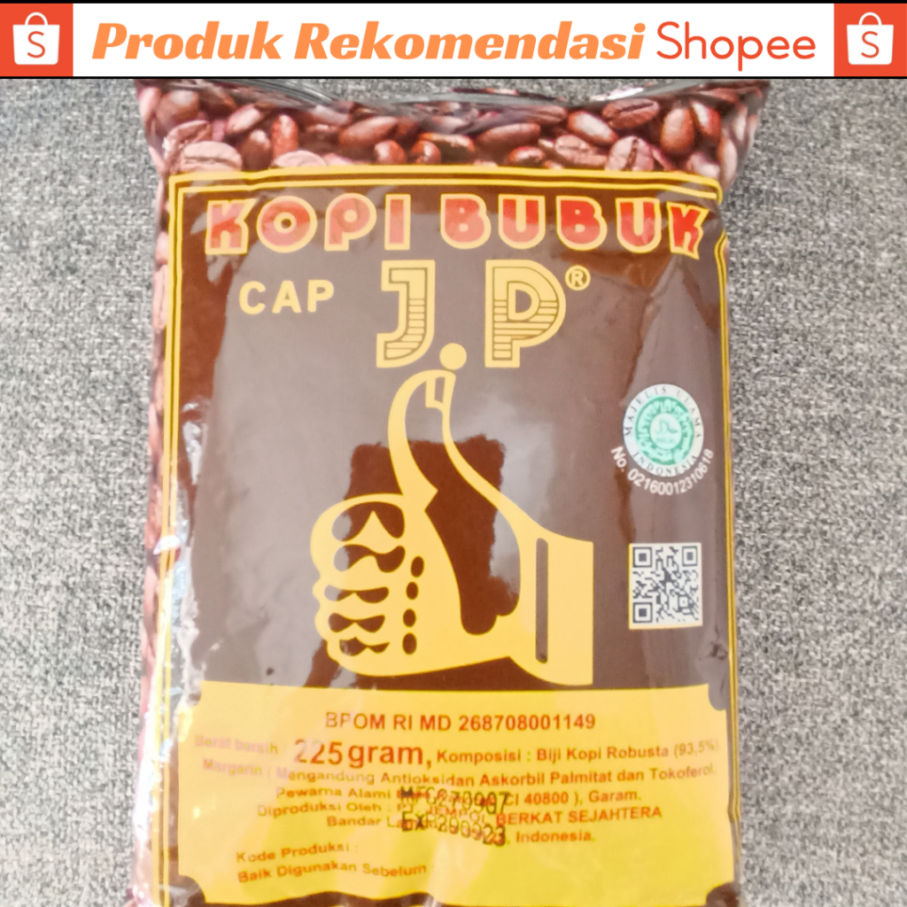 

Kopi Bubuk Cap JP Jempol Kopi Asli Robusta Lampung Murah