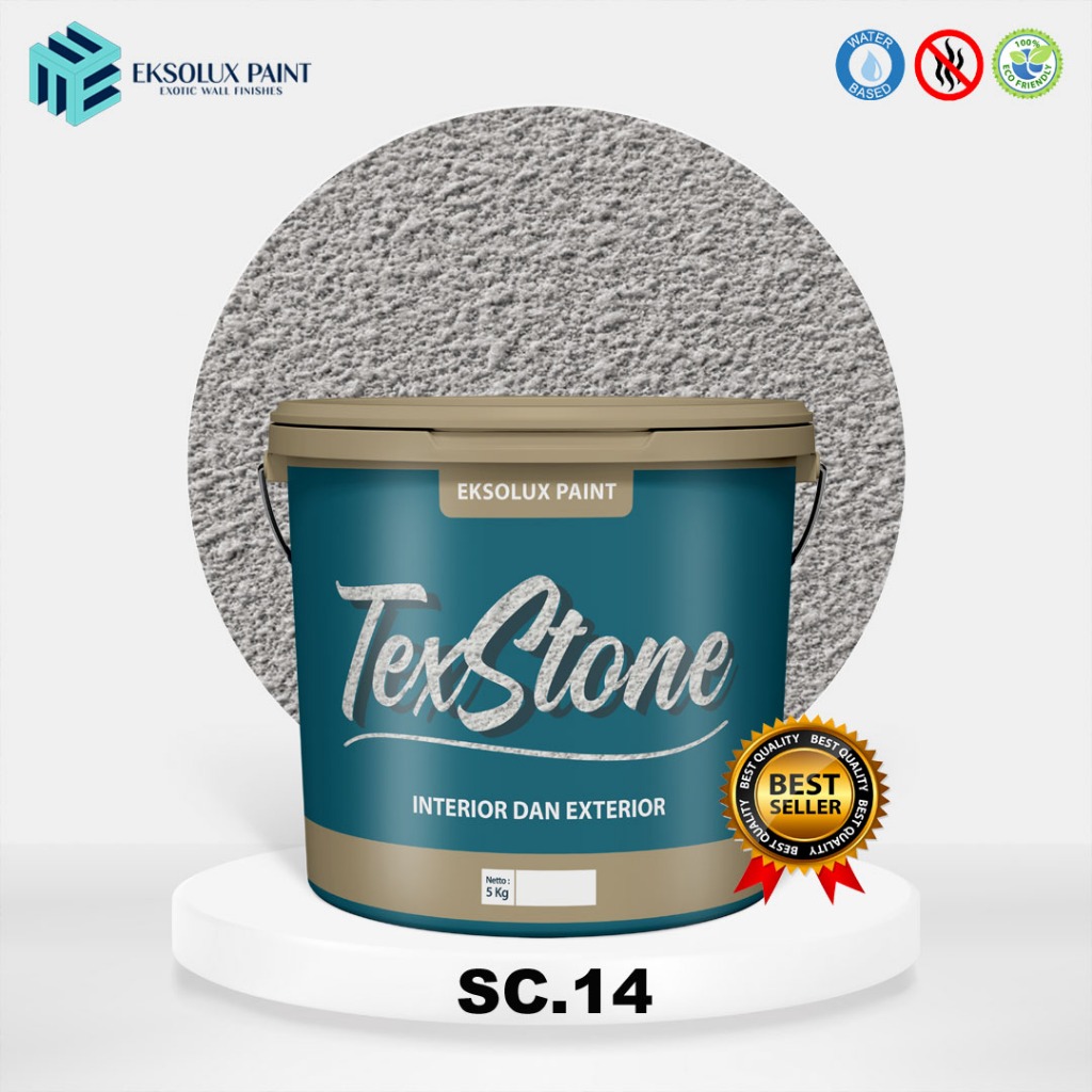 Cat Tembok Pasir Tekstur Kamprot Berat 5 Kg EXTERIOR INTERIOR TEXSTONE - Cat Texture Pasir Kamprot