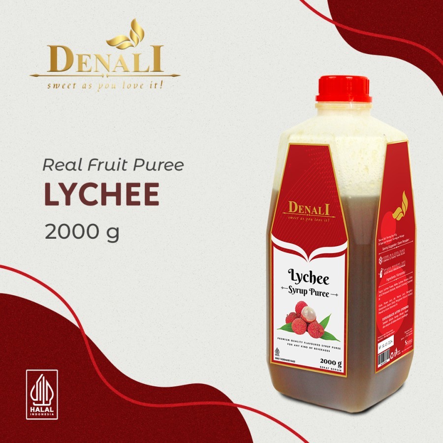 

Puree Denali Rasa LYCHEE MIX 2 L Syrup Konsentrat Rasa Sari Buah Leci Mixing Bartender Concentrate