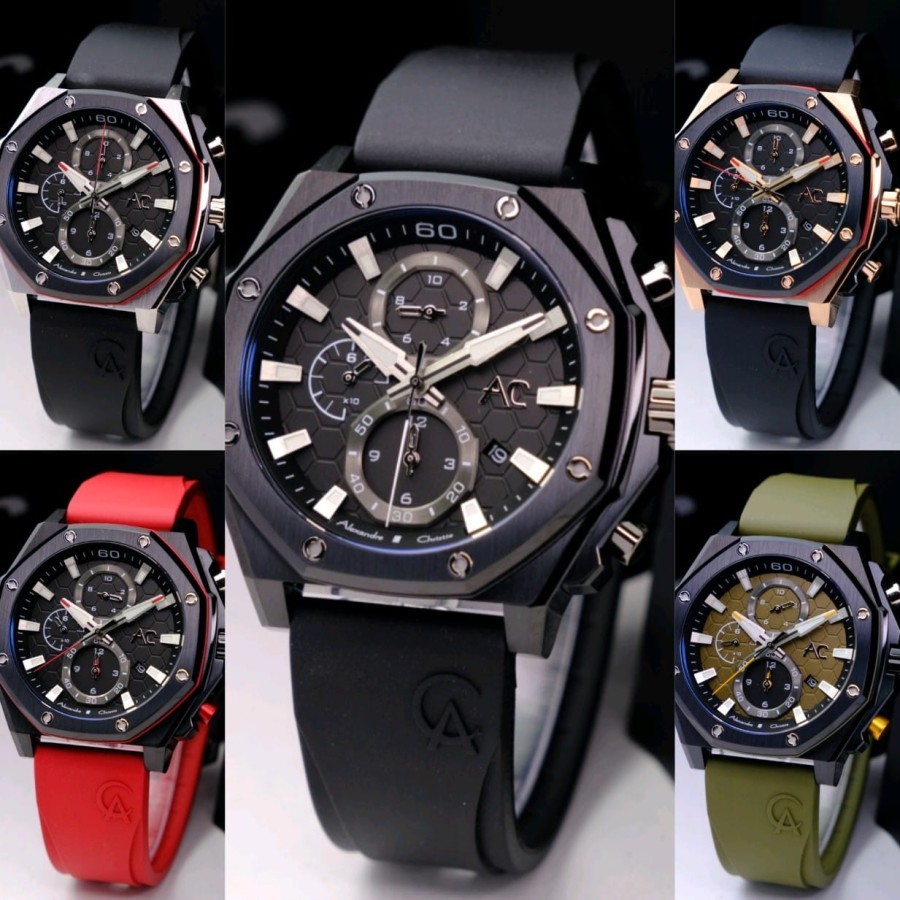 JAM TANGAN PRIA ALEXANDRE CHRISTIE AC 9601 AC9601 RUBBER TERBARU ORIGINAL