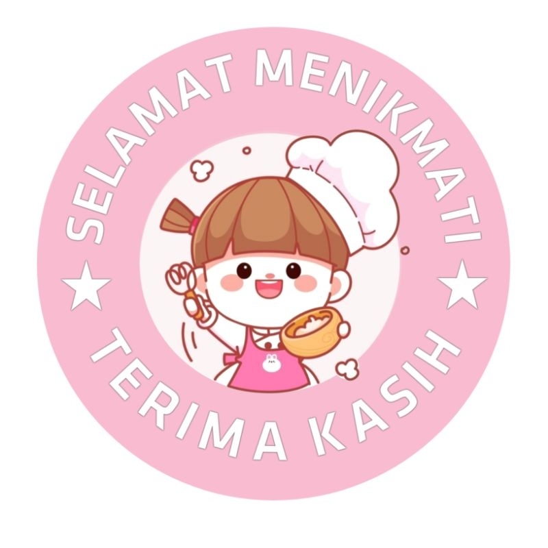 

sticker produk makanan buat tempel packing catring makanan (minimal order 500pcs)