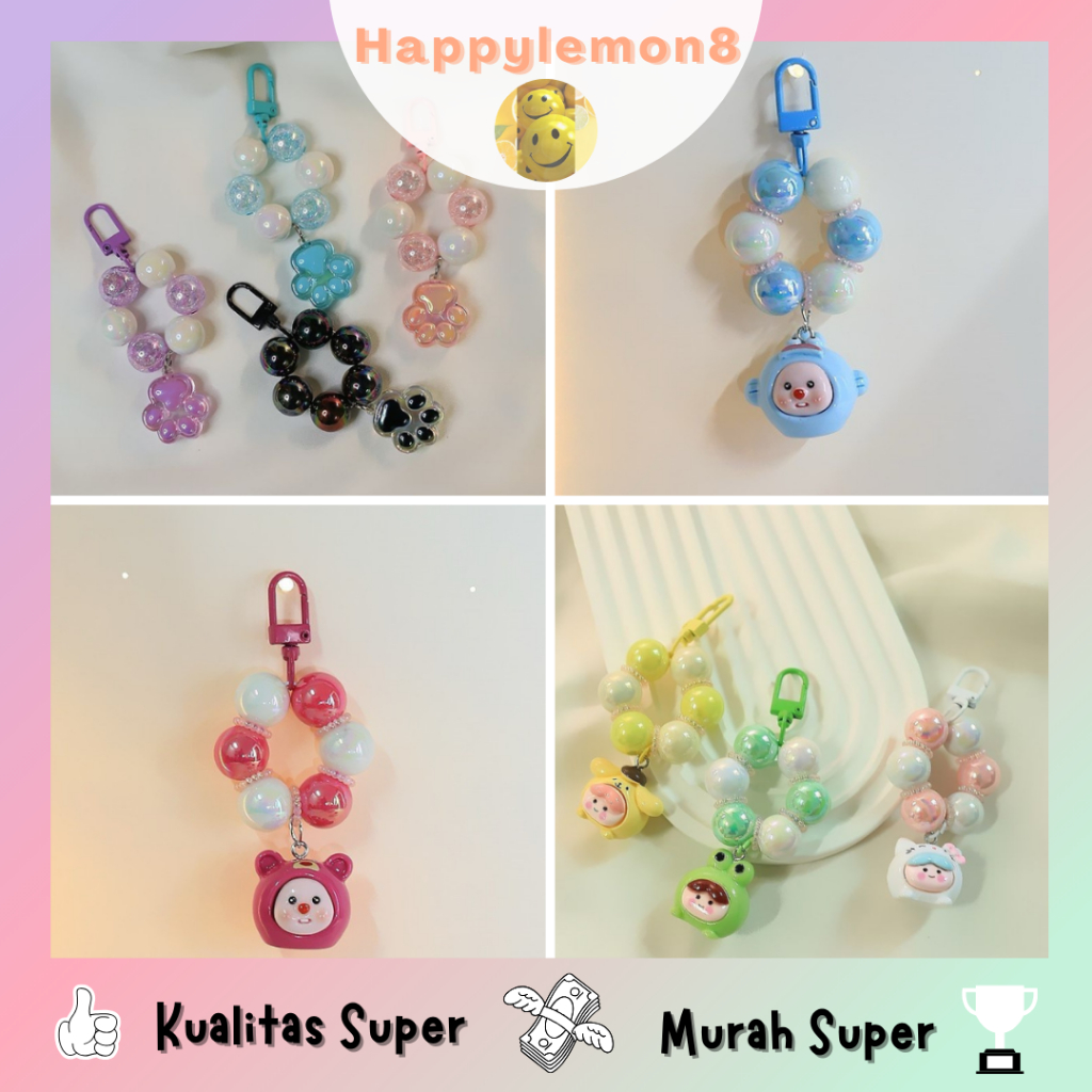 gantungan hp korean pearl kartun lucu/model terbaru gantungan hp korea