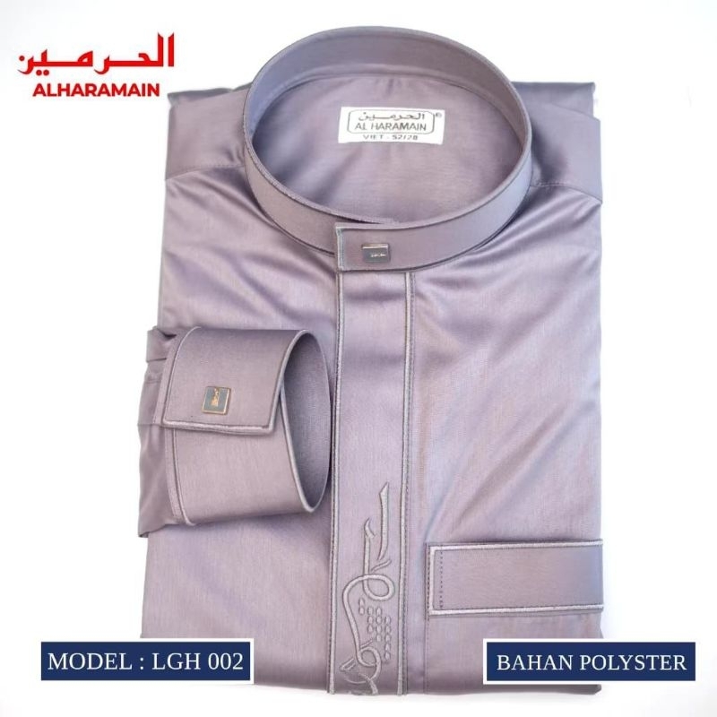 JUBAH AL-HARAMAIN PREMIUM BORDIR LENGAN MANSET POLYESTER