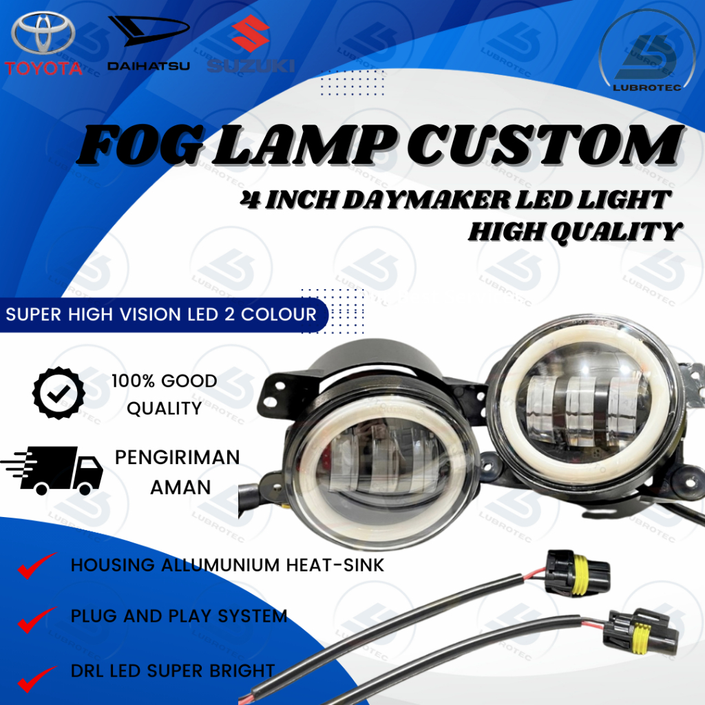 Lampu Foglamp Daymaker LED 4inch Angel Eye 30W / Mini Lense Daymaker