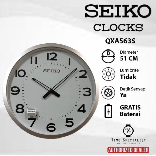 Jam Dinding SEIKO QXA563S SILVER ORIGINAL SEIKO