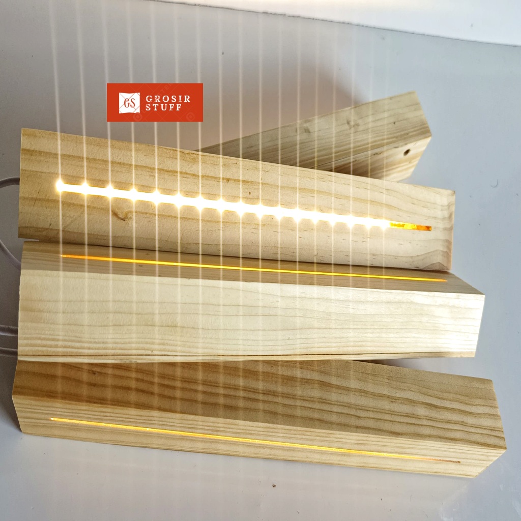 Stand Led A3 Acrylic Lamp / Grosir Tatakan Lampu Hias Acrylic / Base Wood Acrylic Spotify