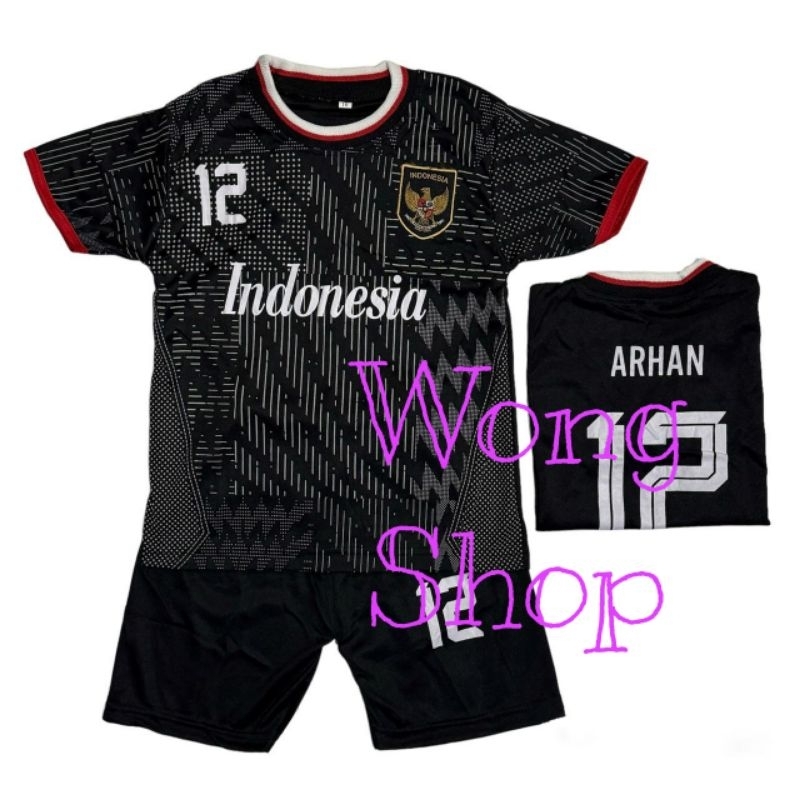 COD / JERSEY BOLA TIMNAS HITAM / SETELAN BAJU BOLA TIMNAS HITAM ANAK TERMURAH