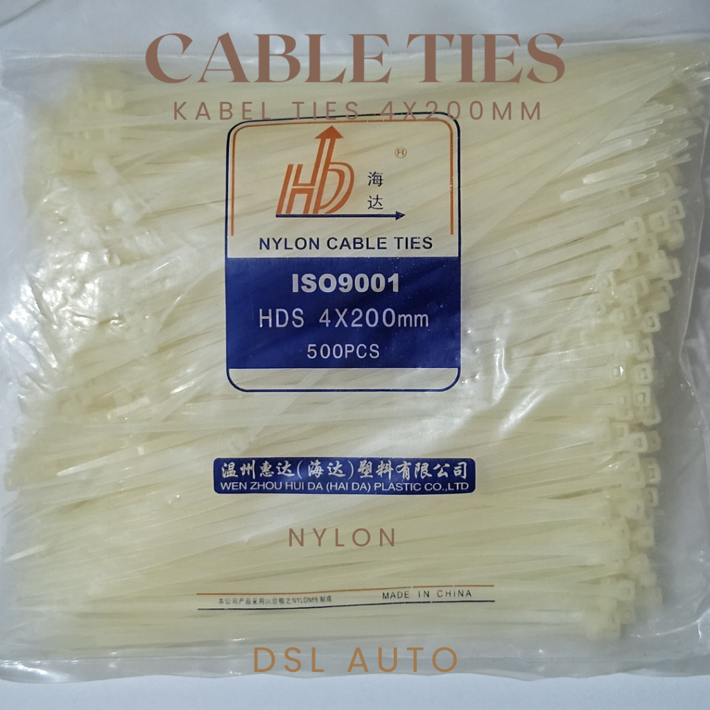 

Kabel Ties 4x200mm Nylon 100pcs/500pcs