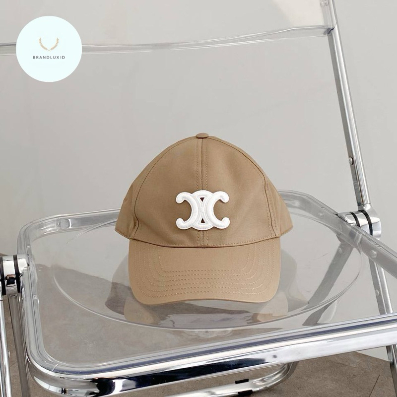 Celine Triomphe Baseball Cap Vanilla & Greige