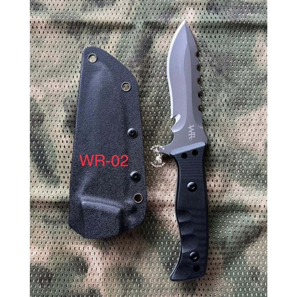 Pisau Tactical Kydex WR02 / Pisau WR Tactical Outdoor + Holster Dan Teklock / Pisau Camping Survival