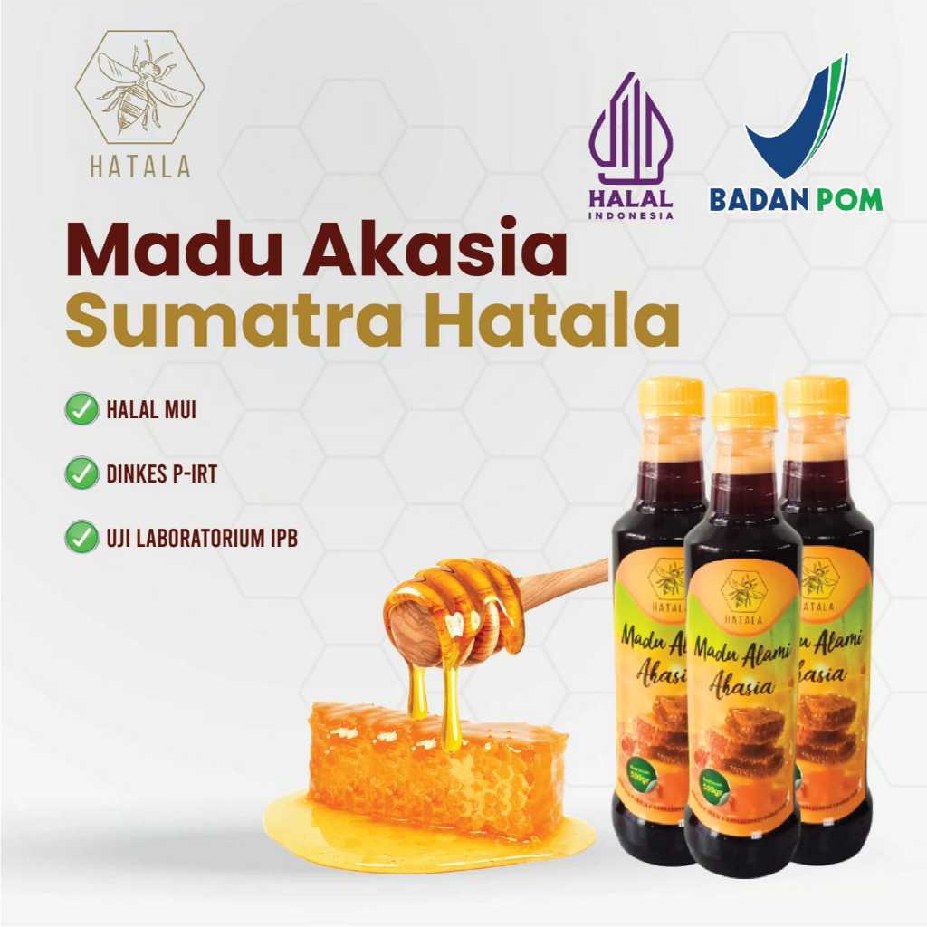 

Madu Asli Murni Nektar Multiflora Madu Akasia Hatala 500 gr 100% Alami Pure Natural Raw Honey