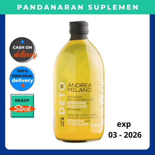 

Cuka Apel dengan Turmeric and Ginger Andrea Milano Organic Apple Cider Vinegar with Kunyit dan Jahe 500 ml