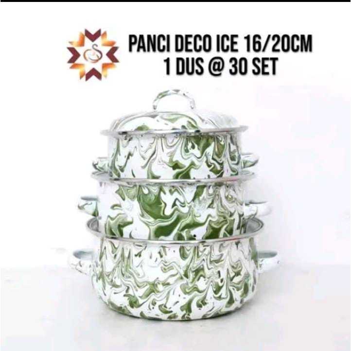 PANCI SET ENAMEL BLIRIK 3PCS/PANCI ENAMEL SET JADUL+TUTUP/PANCI JADUL 3 SUSUN PAKAI TUTUP LURIK LORE