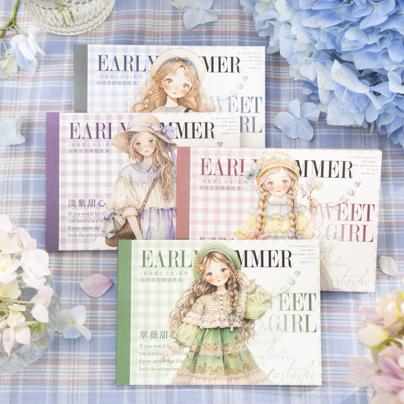 

(Kiricart) Early Summer Sweet Girl PET & Washi with KISS CUT 20 pages Book Sticker Aesthetic / Journaling / Scrapbooking / DIY / Art and Craft