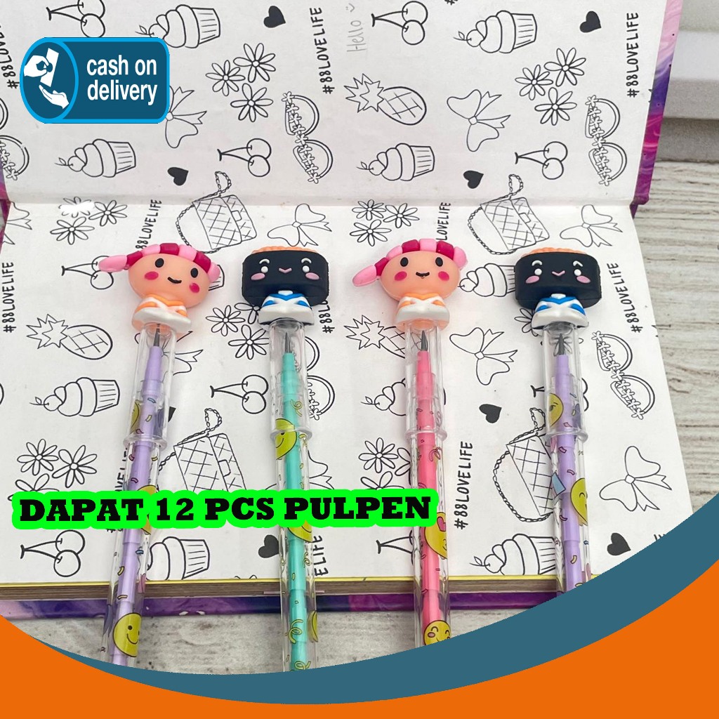 

SELUSIN (12 PCS) PENSIL SUSUN SUSHI PNS-1462 KARAKTER KARTUN JAPAN BENSIA PELURU REFILL BISA ISI ULANG KARAKTER UNIK MURAH PENCIL ALAT TULIS KANTOR SEKOLAH MURAH TERMURAH COD