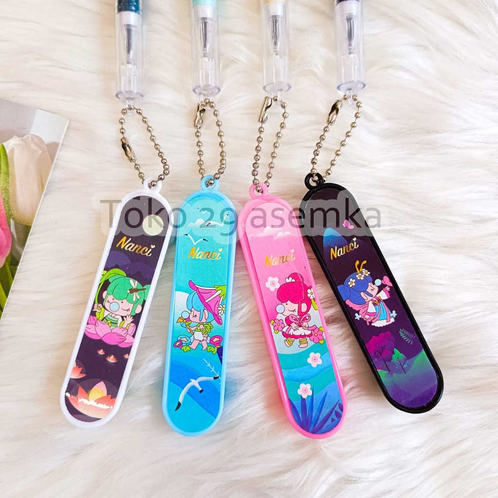 

PULPEN SKATEBOARD NANCY CEWE PRINCESS KOREA KIMONO HANBOK LUCU PEN GANTUNGAN KARET BOLPEN ATK COD