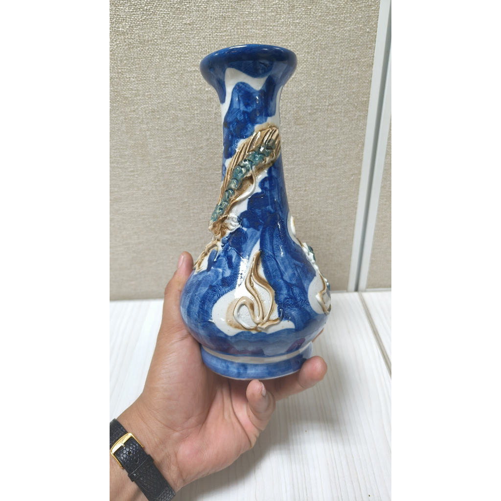 Keramik Cina Antik Tua Motif Naga Timbul