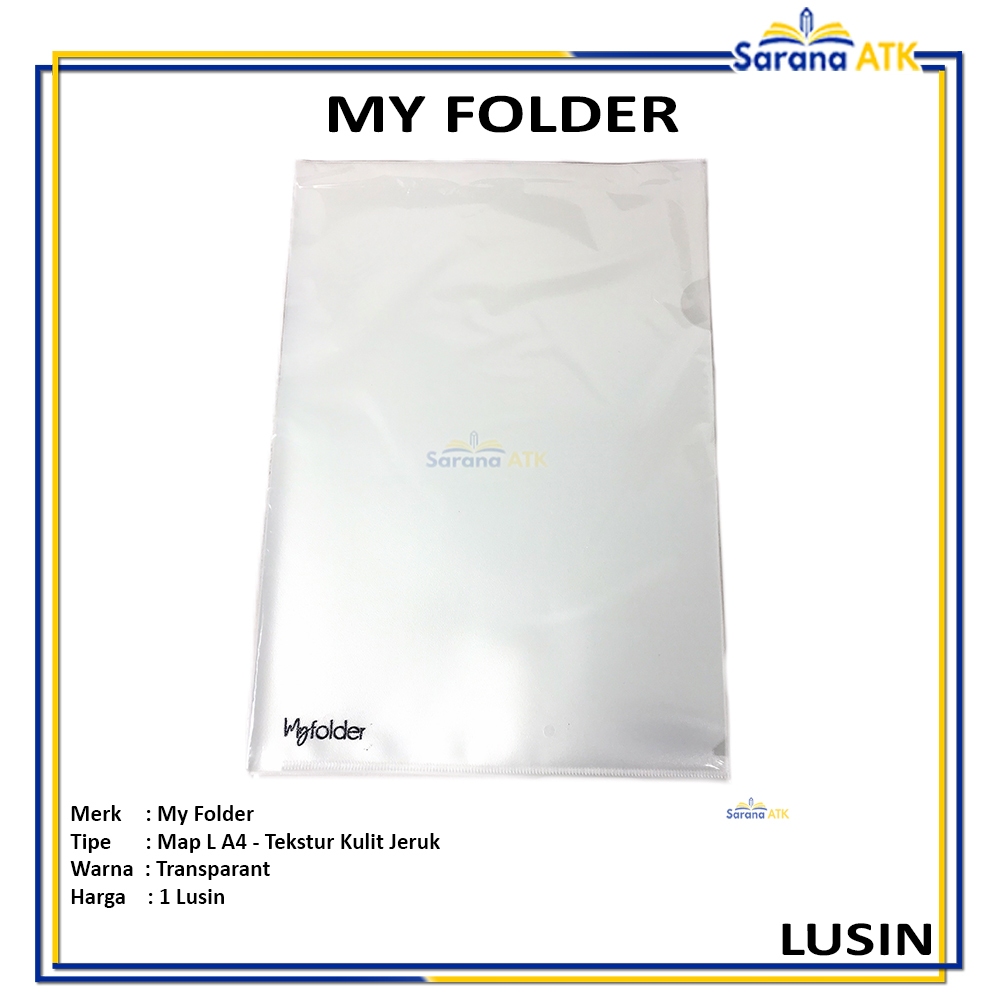 

MYFOLDER - Map L A4 Bening Transparant Berstekstur Seperti Kulit Jeruk - Lusin