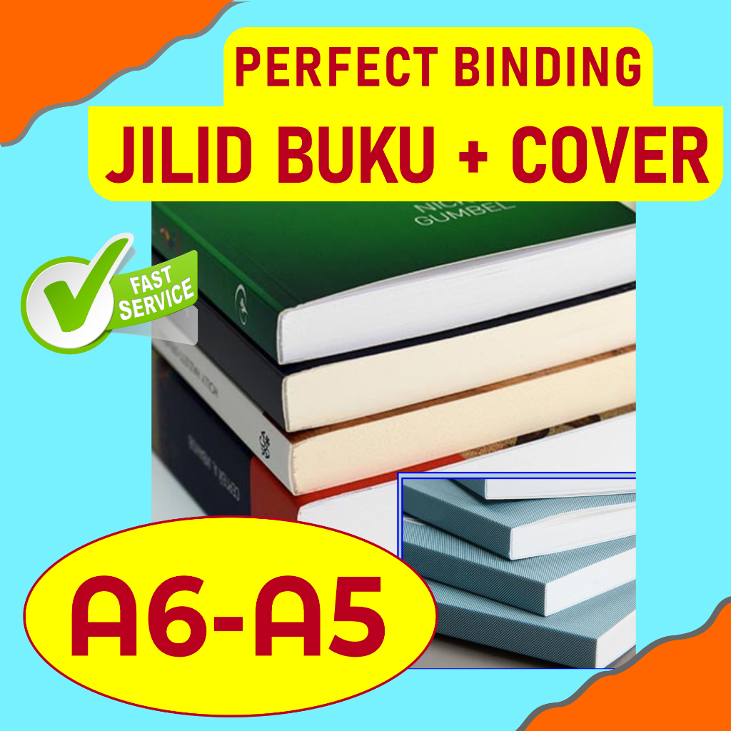 

JILID BUKU NOVEL - SOFT COVER A6 & A5 (Perfect Binding) Jilid Buku Lem Panas