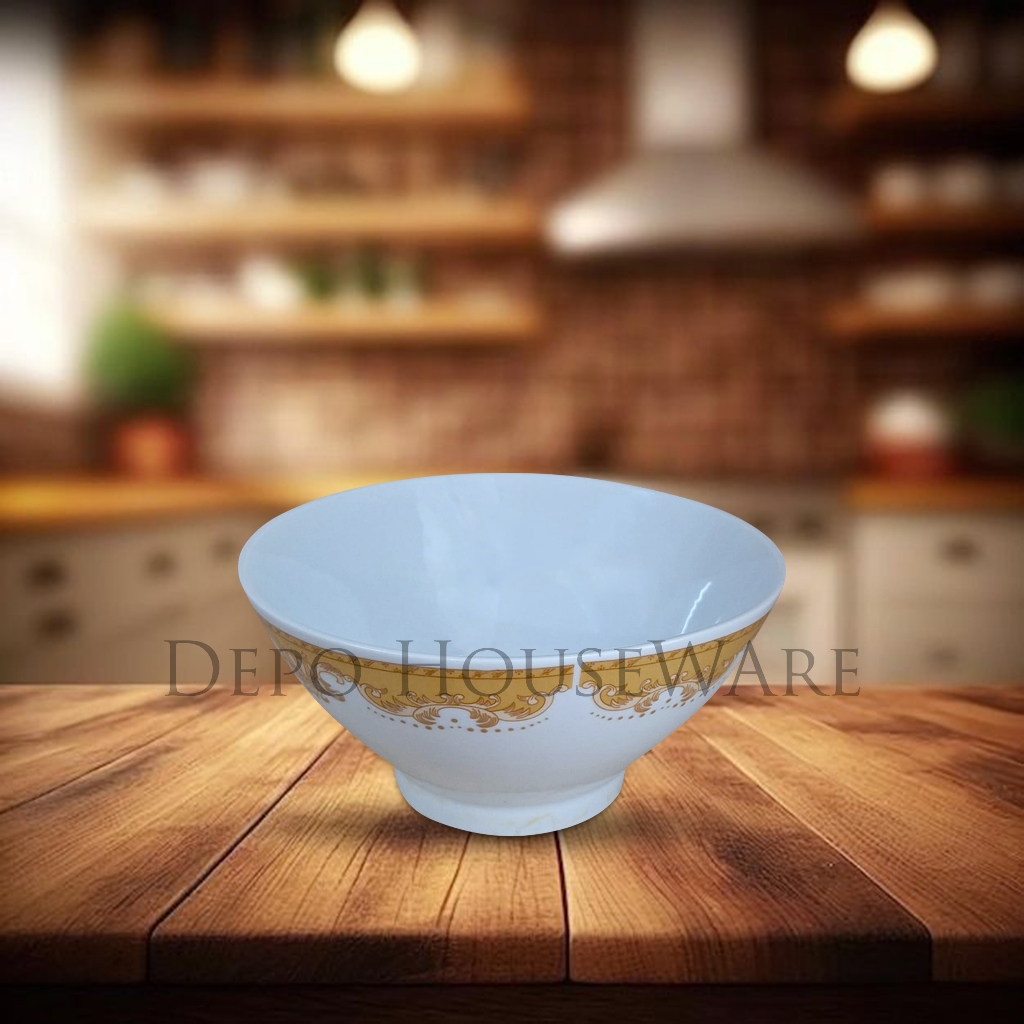 Mangkuk Keramik Mahkota Mangkok Sayur Mangkuk Soup Soup Bowl Mangkuk Kaki 6inch Mahkota